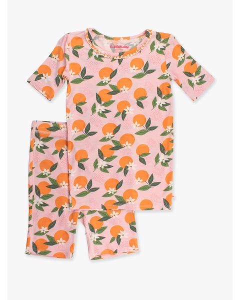 Orange You The Sweetest Ruffle Short Sleeve Pajama Set