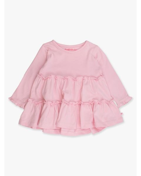 Pink Knit Ruffle Tiered Tunic