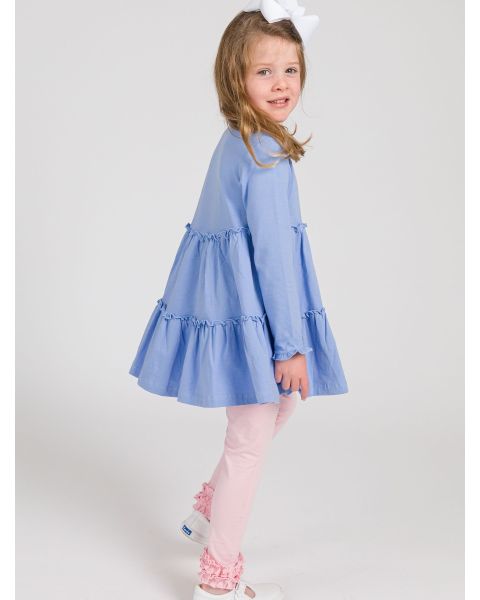 Periwinkle Blue Knit Ruffle Tiered Tunic