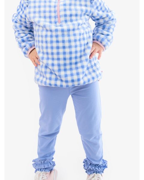 Periwinkle Blue Ruffle Leggings, with Signature Rear Ruffles