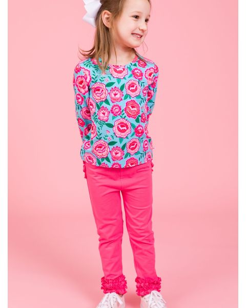 Hot Pink Ruffle Leggings