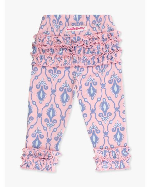 Pink Fairytale Jewels Ruffle Leggings, with Signature Rear Ruffles