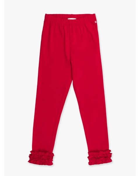 Red Ruffle Leggings