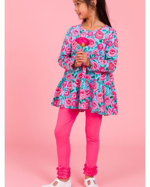 Hot Pink Ruffle Leggings