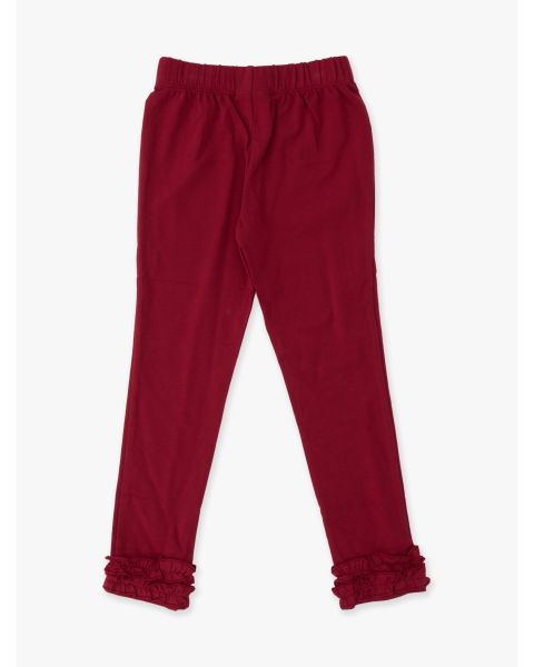 Dark Cherry Ruffle Leggings