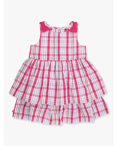 Adley Plaid Woven Bow Jumper Dress
