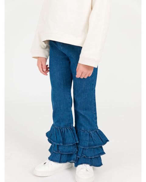 Medium Wash Denim Flare Pants