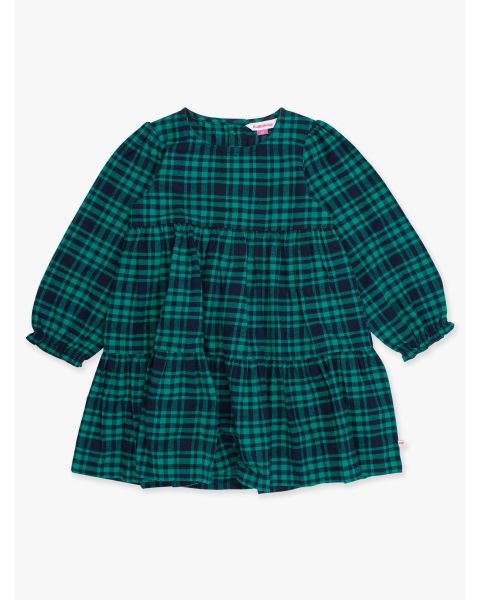 Hayden Plaid Woven Long Sleeve Tiered Twirl Dress