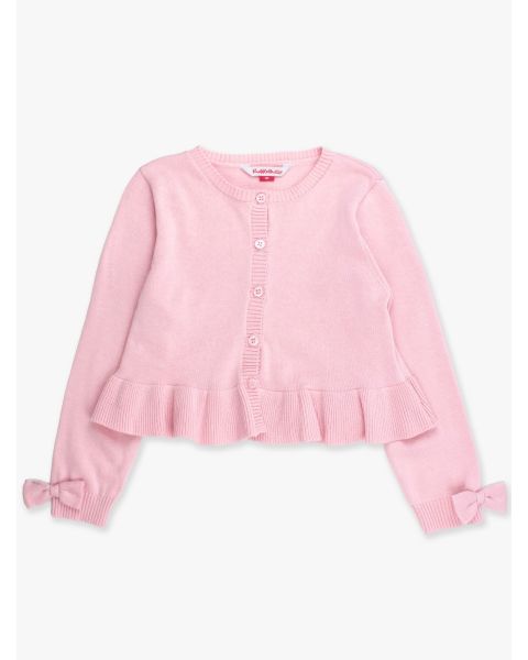 Pink Sweater Knit Peplum Cardigan