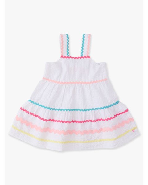 Rainbow White Signature Seersucker Tiered Ric Rac Swing Dress