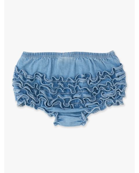 Light Wash Stretch Denim RuffleButt Bloomer