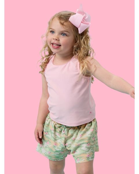Sage Blossom Camo Active Butterfly Shorts