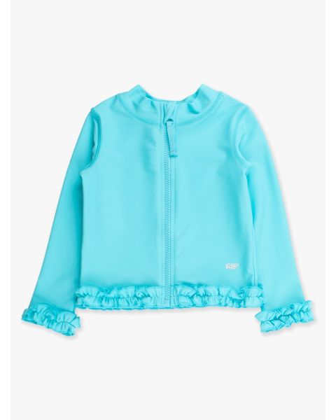 Bright Aqua Active Full Zip Ruffle Jacket