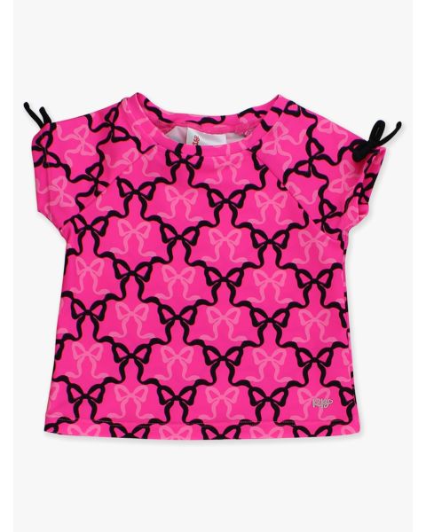 Neon Magenta Bows Active Raglan Bow Shirt