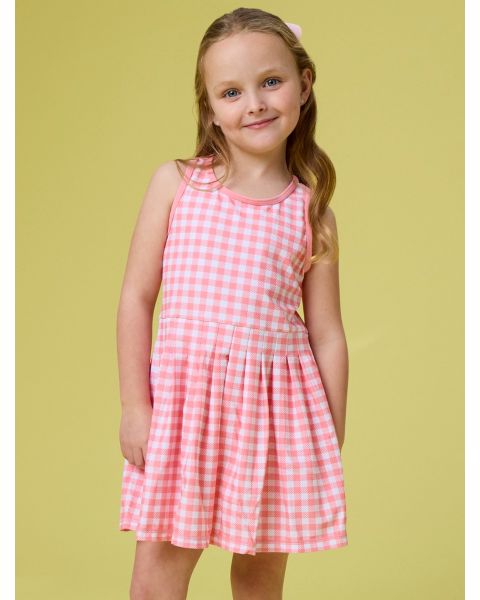 Bubblegum Pink Gingham Active Dress & Bike Short Set