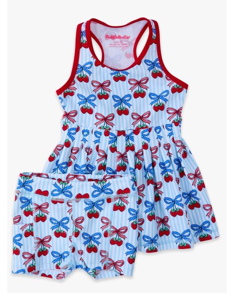 Berries & Bows Active Dress & Bike Short Set