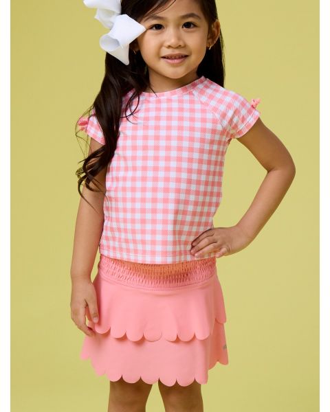 Bubblegum Pink Active Tiered Flare Skort