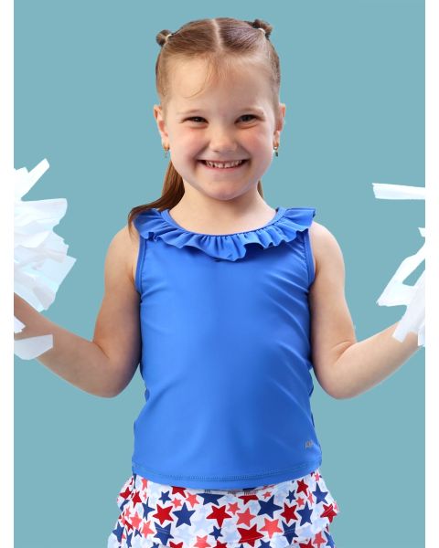 Sonic Blue Active Ruffle Tank Top