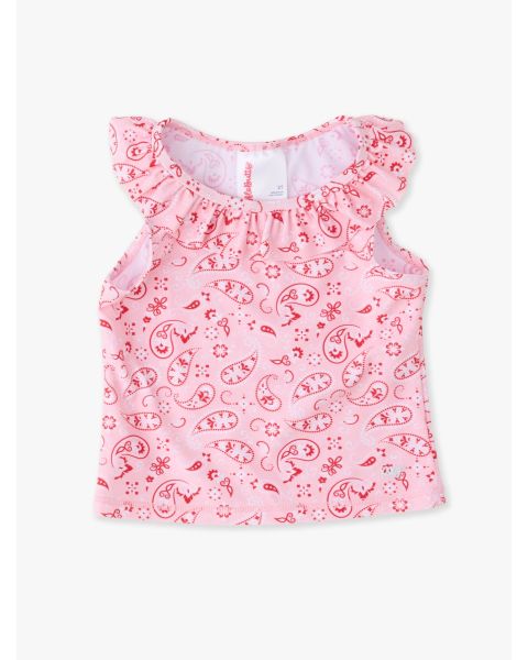 Pink Bandana Active Ruffle Tank Top