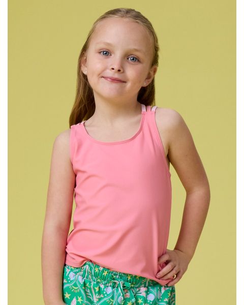 Bubblegum Pink Cross-Back Active Tank Top
