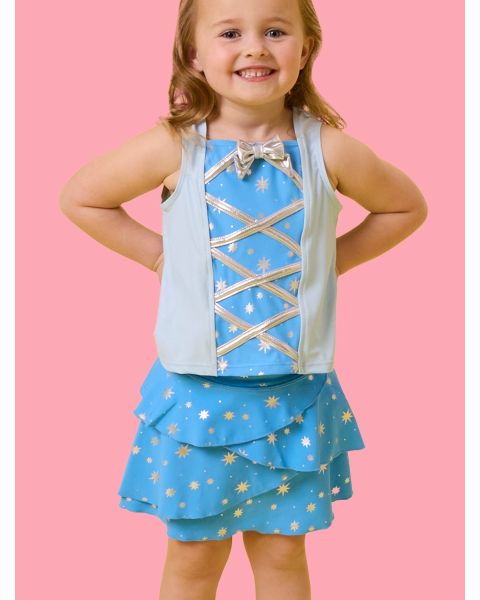 Crystal Blue Princess Active Princess Tiered Skort