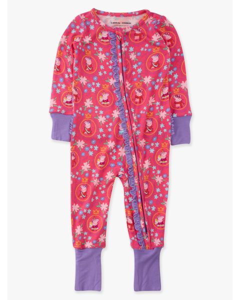 Dress Up Peppa Pig Convertible Ruffle One Piece Pajama, Bamboo Viscose