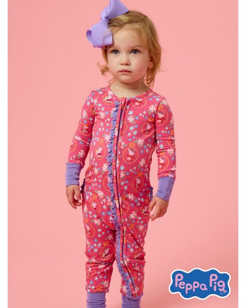 Dress Up Peppa Pig Convertible Ruffle One Piece Pajama, Bamboo Viscose