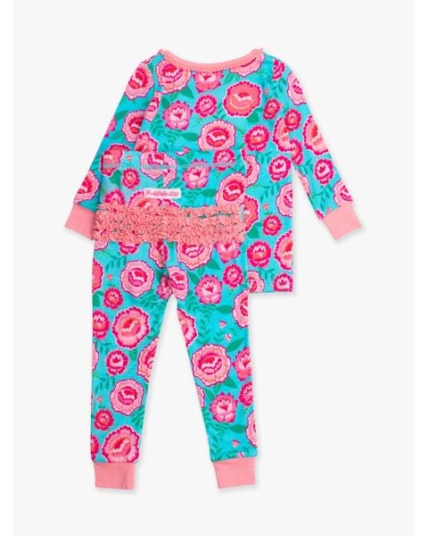 Bright Blossoms Ruffle Long Sleeve Pajama Set