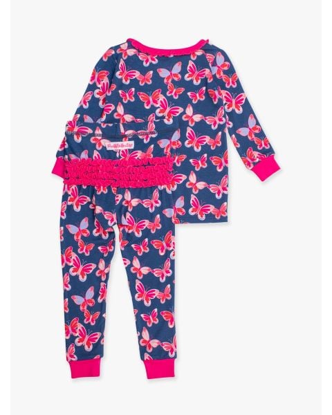 Butterfly Bliss Ruffle Long Sleeve Pajama Set