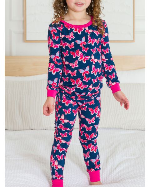 Butterfly Bliss Ruffle Long Sleeve Pajama Set