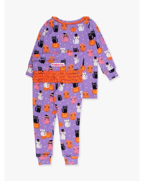 Kitty Costumes Ruffle Long Sleeve Pajama Set, Bamboo Viscose