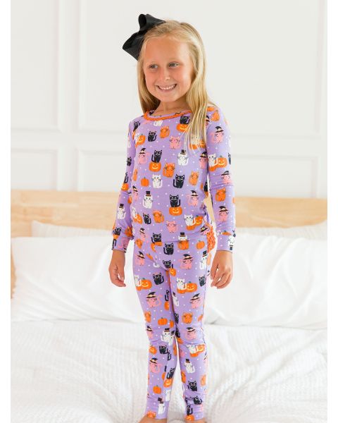 Kitty Costumes Ruffle Long Sleeve Pajama Set, Bamboo Viscose