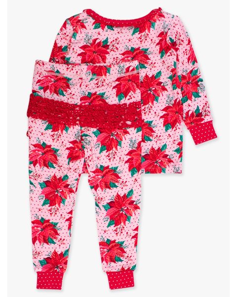 Poinsettia Wonderland Ruffle Long Sleeve Pajama Set
