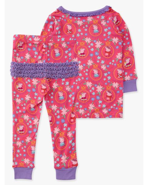 Dress Up Peppa Pig Ruffle Long Sleeve Pajama Set, Bamboo Viscose