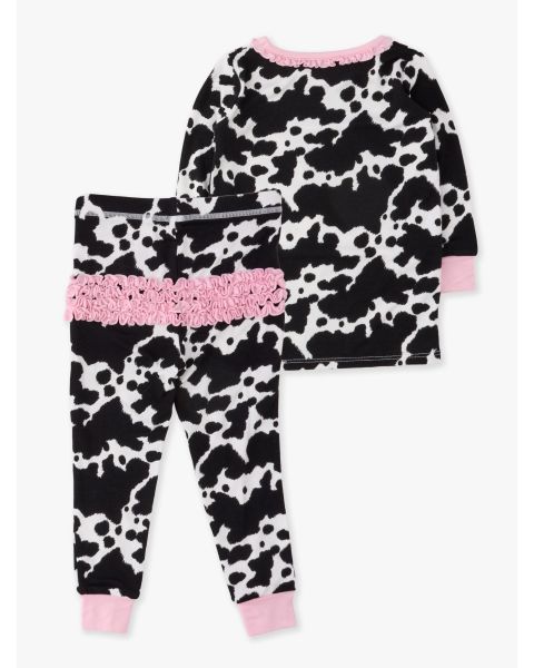 Moo Crew Ruffle Long Sleeve Pajama Set, Bamboo Viscose