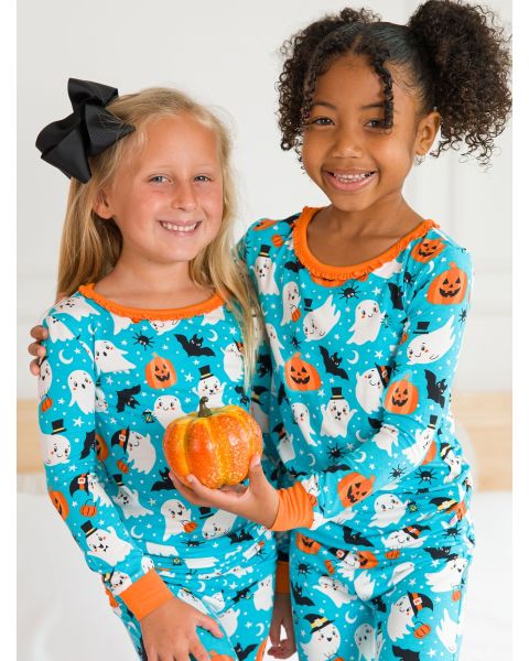 Happy Halloween Ruffle Long Sleeve Pajama Set