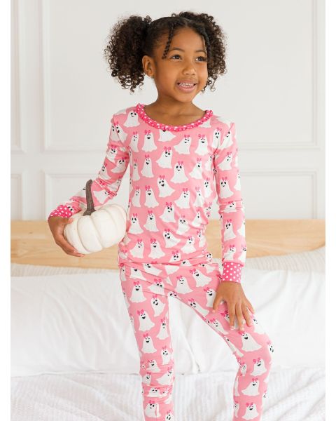 Ghostie Girls Ruffle Long Sleeve Pajama Set