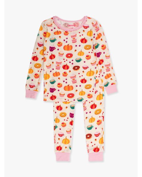 Fall Treats Ruffle Long Sleeve Pajama Set