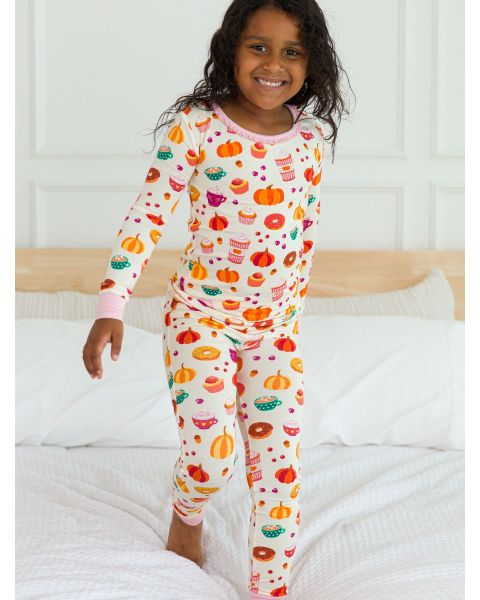 Fall Treats Ruffle Long Sleeve Pajama Set