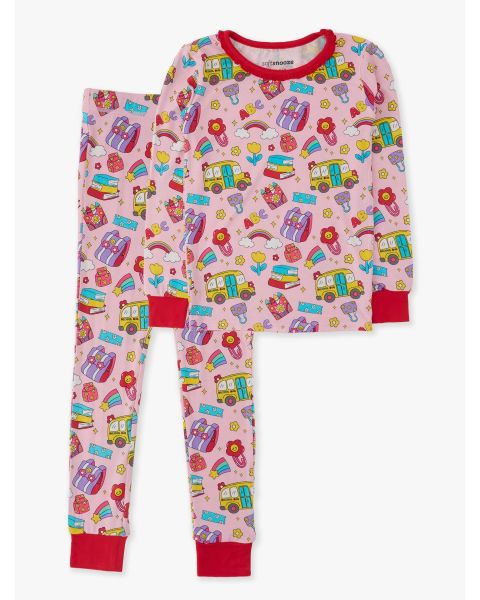 Classroom Cutie Ruffle Long Sleeve Pajama Set, Bamboo Viscose