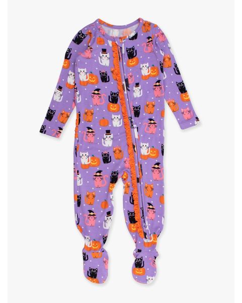 Kitty Costumes Ruffle One Piece Footie Pajama, Bamboo Viscose