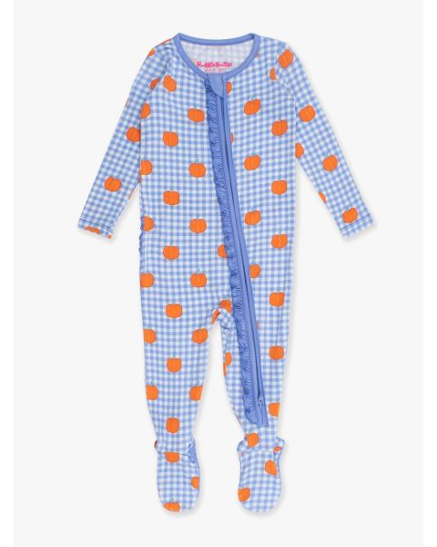 Pumpkin Patch Gingham Ruffle One Piece Footie Pajama, Bamboo Viscose