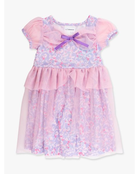 Lavender Floral Princess Princess Dress-Up Puff Sleeve Nightgown