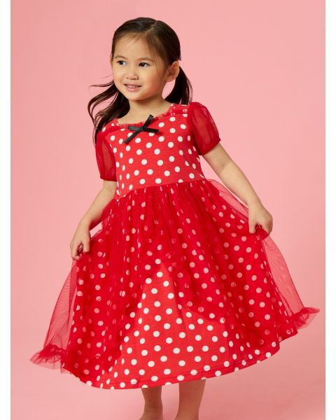 Red Vintage Polka Dot Princess Dress-Up Sweetheart Nightgown