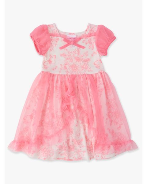 Bubblegum Pink Butterfly Garden Toile Princess Dress-Up Sweetheart Nightgown