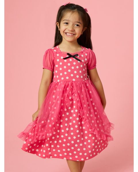 Hot Pink Polka Dot Princess Dress-Up Sweetheart Nightgown