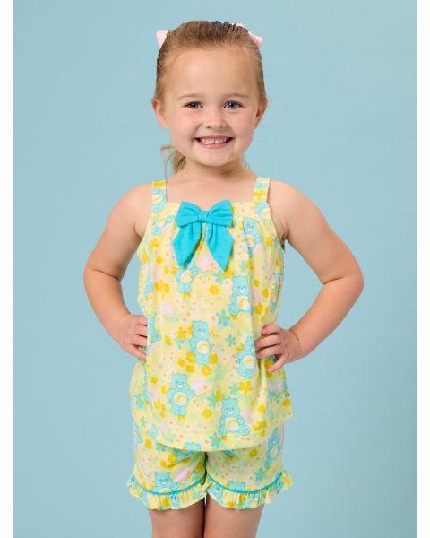 Banana Floral Care Bears Bow Tank & Short Pajama Set