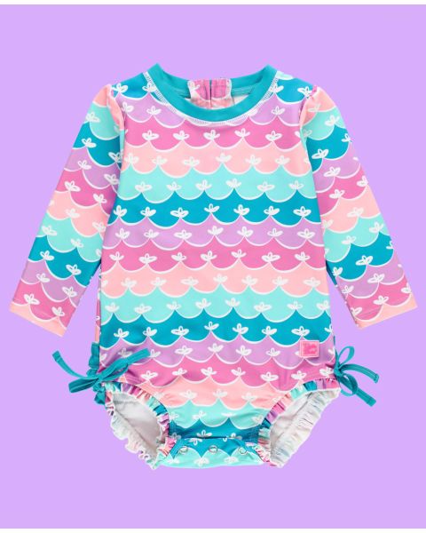Mermaid Long Sleeve One Piece Rash Guard