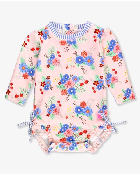 Coastal Breeze Floral Long Sleeve One Piece Rash Guard