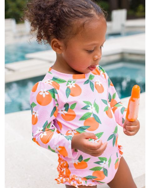 Orange You The Sweetest Long Sleeve One Piece Rash Guard